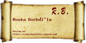 Roska Borbála névjegykártya